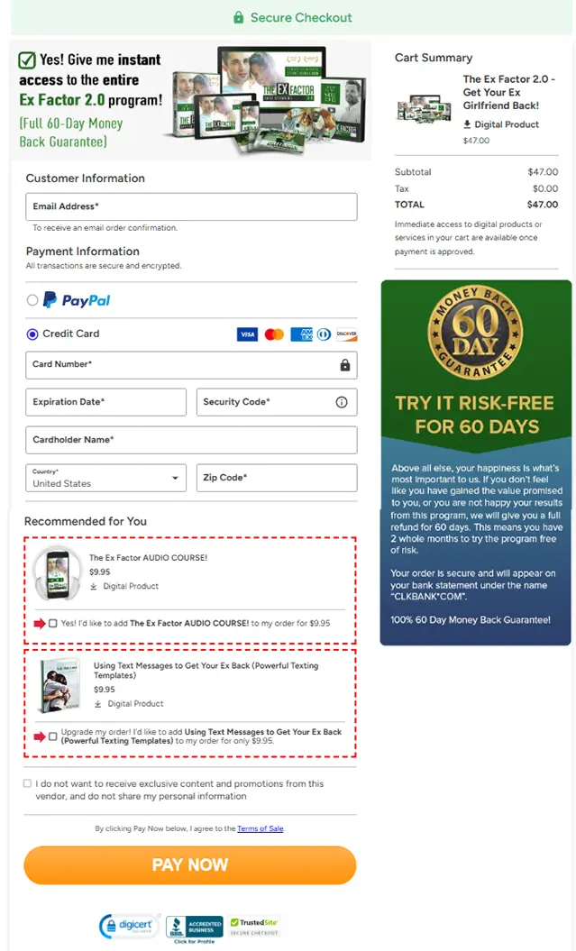 Secure checkout process